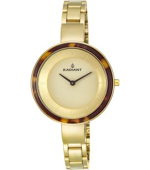 Дамски златист кварцов часовник с декоративен кант снимка