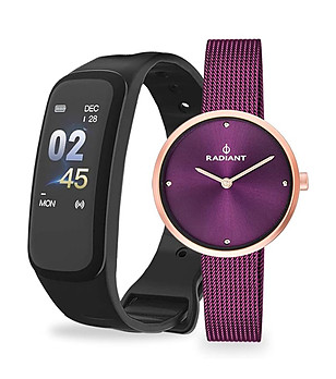 Дамски комплект аналогов и смарт часовници Lilac снимка