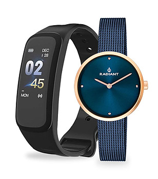 Дамски комплект аналогов часовник и гривна смарт-часовник Petrol снимка