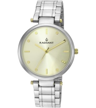 Дамски сребрист часовник със златист циферблат снимка