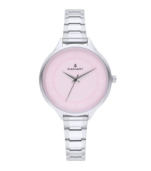 Аналогов дамски часовник в сребристо с розов циферблат снимка