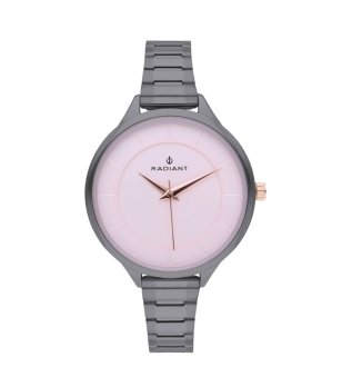 Аналогов дамски часовник в цвят графит с розов циферблат снимка