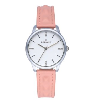 Дамски сребрист часовник с розова каишка снимка