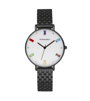 Дамски кварцов часовник в черно с цветни кристали снимка