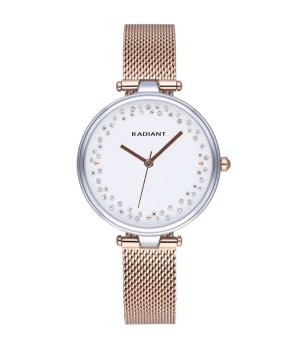 Дамски часовник в сребристо с верижка в розовозлатисто снимка