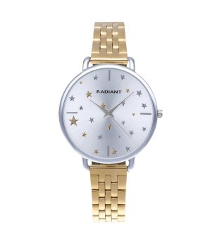 Дамски часовник в сребристо и златисто със звезди снимка