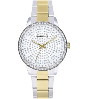 Дамски часовник Eclipse в сребристо и златисто с камъни снимка