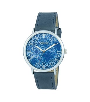 Унисекс кварцов часовник в сребристо и сини нюанси снимка