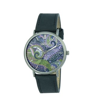 Унисекс часовник с шарен циферблат и кожена каишка снимка