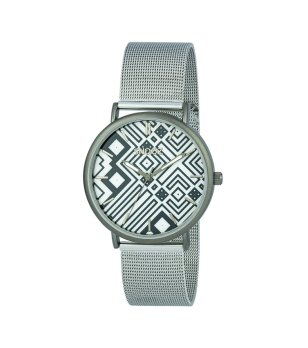 Сребрист часовник с фигурална шарка снимка