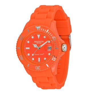 Унисекс кварцов часовник в оранжево снимка