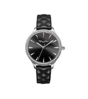 Дамски кварцов часовник в черно и сребристо снимка