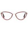 Дамски рамки за очила котешко око в червено и златисто-1 снимка