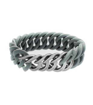 Сива силиконова дамска гривна снимка