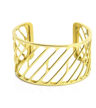 Дамска гривна тип маншет в златисто снимка