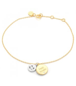 Дамска златиста гривна с висулки снимка