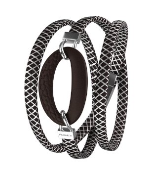 Дамска гривна в черно и сребристо с овален детайл снимка