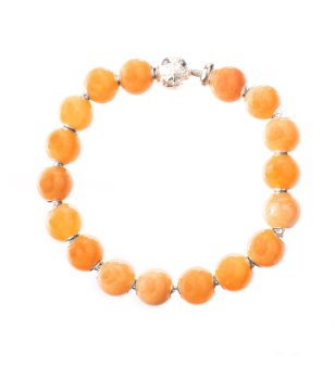 Оранжева гривна с фасетирани мъниста снимка