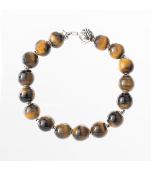 Дамска гривна с мъниста тигрово око снимка