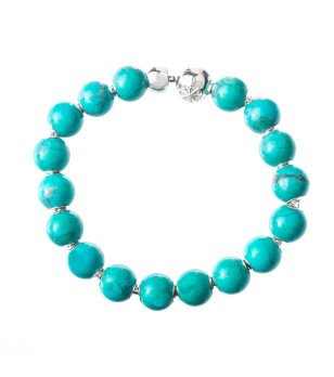 Женска гривна с мъниста в тюркоаз снимка