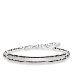 Унисекс посребрена гривна с елементи 21 см снимка