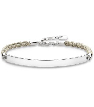 Дамска гривна в сребристо и бяло 18 см снимка