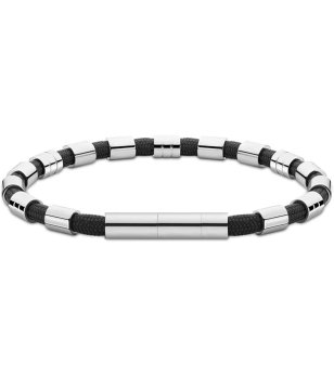 Мъжка гривна в сребристо и черно снимка