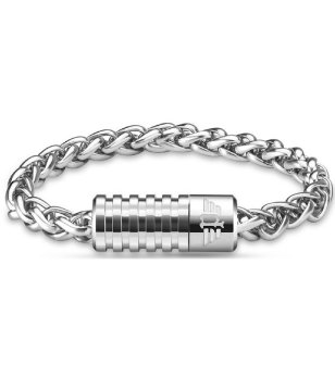 Мъжка гривна в сребристо с ефектна верижка снимка