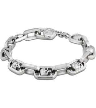 Мъжка гривна от неръждаема стомана с черепи снимка