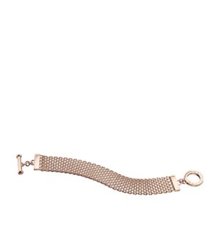 Дамска розовозлатиста гривна с плетена верижка снимка