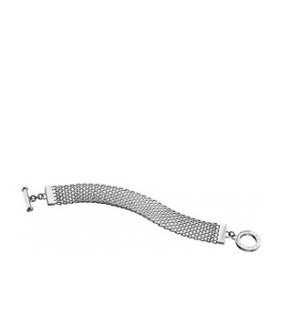 Елегантна сребриста дамска гривна с широка верижка снимка