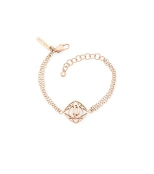 Дамска златиста гривна с орнамент снимка