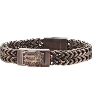 Мъжка гривна от неръждаема стомана в бронзов нюанс снимка