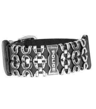 Мъжка гривна в черно с метални елементи снимка