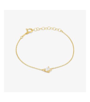 Златиста гривна с кръгъл камък снимка