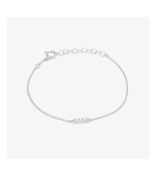 Дамска сребриста гривна с камъчета снимка