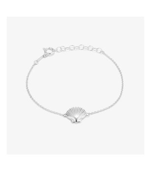 Сребриста гривна с мида снимка