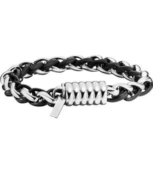 Мъжка гривна в сребристо и черно снимка