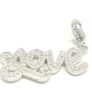 Сребрист чарм с кристали снимка