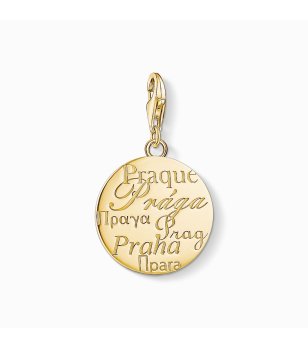 Висящ златист медальон Прага снимка