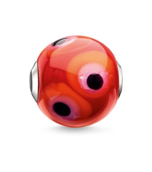 Стъклена мъниста с дизайн снимка