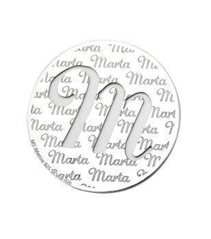 Посребрен медальон с буква M снимка