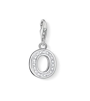 Сребриста висулка с буква и камъни снимка