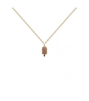 Златисто колие с висулка сладолед снимка