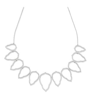 Посребрено дамско колие с абстрактни елементи снимка