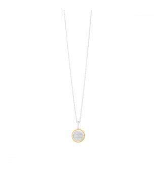 Дамско сребристо колие с кръгъл детайл снимка