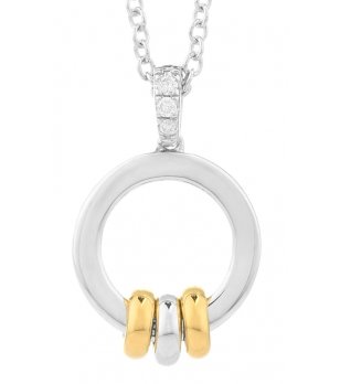 Дамско сребристо колие с кръгла висулка снимка