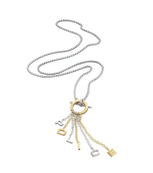 Дамско сребристо колие с висулки снимка