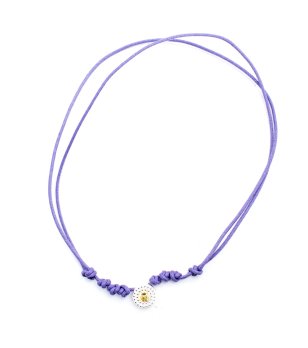 Дамско лилаво колие с елемент камък снимка