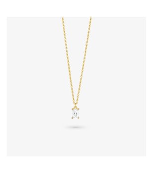 Дамско златисто колие с висулка с кристал снимка